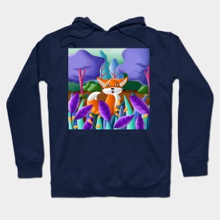 Funny Fox In Mystic Forest Hoodie